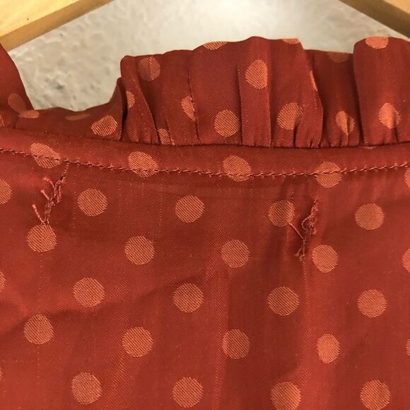 Honey Punch Mariposa Monochromatic Polka Dot Print rust Wrap dress size XS. - Picture 6 of 8
